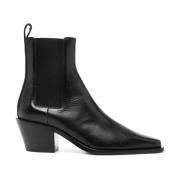 P.a.r.o.s.h. Svarta läder cowboy ankelboots Black, Dam