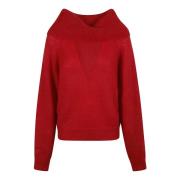 P.a.r.o.s.h. Röd Turtleneck Stickad Sweatshirt Kvinnor Red, Dam