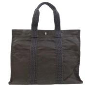 Hermès Vintage Pre-owned Canvas handvskor Gray, Dam