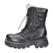 Moma Vintage Läder Ankelboots för Kvinnor Black, Dam