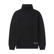 A.p.c. Svart Turtlenecktröja för Kvinnor Black, Dam