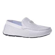 Baldinini Loafer in white perforated calfskin White, Herr