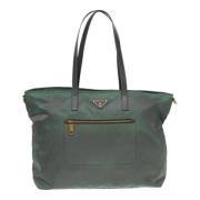 Prada Vintage Pre-owned Tyg totevskor Green, Dam