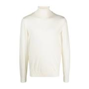 Barba Ull Rollneck Sweater White, Herr