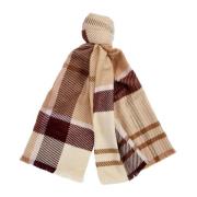 Barbour Blair Tartan Halsduk i Dämpad Cabernet Beige, Dam