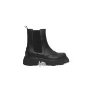 Cerruti 1881 Plattform Läder Ankelboots Black, Dam