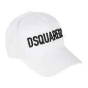 Dsquared2 Gabardine Baseball Cap White, Dam