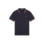 Fred Perry 2 Färg Bomull Polo Skjorta Blue, Herr