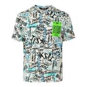 Just Cavalli Bomull T-shirt med Multicolor Logo Multicolor, Herr