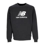 New Balance Logo French Terry Crewneck Sweatshirt Svart Black, Herr