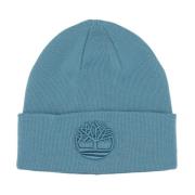 Timberland Blå 3D Brodyr Beanie Mössa Blue, Herr