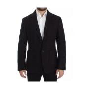 Dolce & Gabbana Bordeaux Alpacka Två-Knapp Blazer Black, Herr