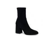 Stuart Weitzman Svarta Mocka Ankelboots Black, Dam