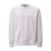 C.p. Company Vit Metropolis Crew Neck Logo Sweatshirt White, Herr