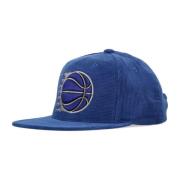 Mitchell & Ness Orlando Magic Velvet Flat Brim Cap Blue, Herr