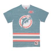 Mitchell & Ness Miami Dolphins Fotboll Tee Blue, Herr