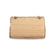 Valentino by Mario Valentino Beige Handväska med Kedjehandtag och Kont...