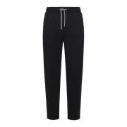 Brunello Cucinelli Svarta Sweatpants Elastisk Midja Rak Ben Black, Her...