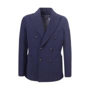 Circolo 1901 Blå Peak Revers Jacka Regular Fit Blue, Herr