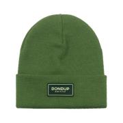 Dondup Grön Stickad Logo Patch Mössa Green, Herr