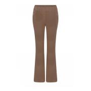 Gustav Flare Legs Byxor med Dragkedjedetaljer Brown, Dam