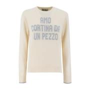 MC2 Saint Barth Mjuk Pullover med Broderi Beige, Dam