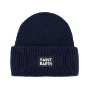 MC2 Saint Barth Vinter Ribbstickad Beanie Mössa Blue, Herr