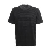 Emporio Armani Svart Flock Print T-shirt Black, Herr