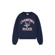 Rhude Chamonix Girocollo Sweatshirt Blue, Herr