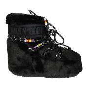 Moon Boot Faux Fur Beads Iconic Låga Stövlar Black, Dam