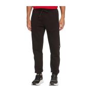 Emporio Armani EA7 Svarta Byxor Regular Fit Elastisk Midja Black, Herr