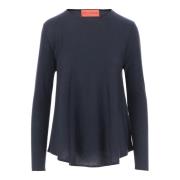 Wild Cashmere Lyxig Navy Silk Cashmere Pullover Blue, Dam