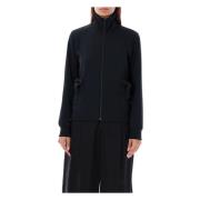 Comme des Garçons Svart Stickat Högkrage Dragkedja Jacka Black, Dam