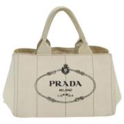 Prada Vintage Pre-owned Canvas prada-vskor Beige, Dam