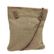 Prada Vintage Pre-owned Canvas prada-vskor Beige, Dam