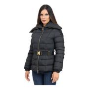 Elisabetta Franchi Svart Nylon Pufferjacka för Kvinnor Black, Dam