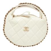 Chanel Vintage Pre-owned Laeder handvskor White, Dam