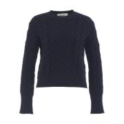 Kaos Lyxig Cable Knit Sweater Blue, Dam