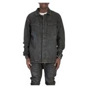 Boris Bidjan Saberi Denim Overshirt för Män Blue, Herr