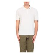 Eleventy Casual Crepe Cotton Polo Shirt Beige, Herr