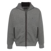 Emporio Armani Blandad Bomull Zip-through Hoodie Gray, Herr