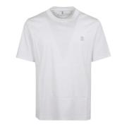 Brunello Cucinelli Vit T-shirt med halvärmsdesign White, Herr