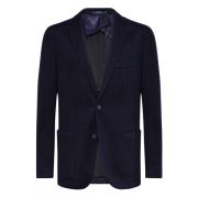 Boggi Milano Ull Jersey Blazer Stil Bari Blue, Herr