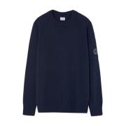 C.p. Company Blåa Sweaters med Logodetalj Blue, Herr