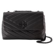 Tory Burch Laeder axelremsvskor Black, Dam