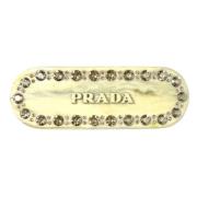 Prada Vintage Pre-owned Metall hrspnnen Beige, Dam