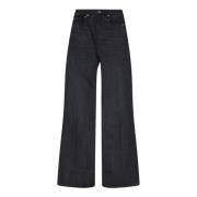 Ami Paris Svarta Wide-Leg Jeans Black, Dam