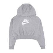 Nike Grafisk Oversized Crop Hoodie Gray, Dam