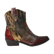 Laura Vita Burgundy Blommig Cowboy Ankelboots Multicolor, Dam