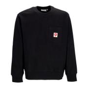 Carhartt Wip Hjärtficka Lättvikts Crewneck Sweatshirt Svart Black, Her...